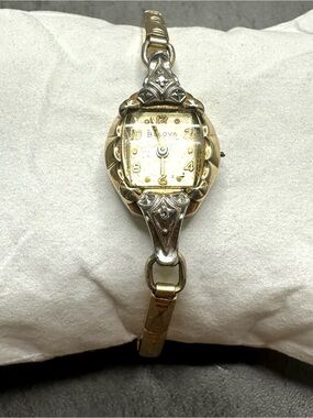 Vintage Bulova Ladies Watch 10K Rolled Gold Plate. Art Deco –FOR PARTS/REPAIR